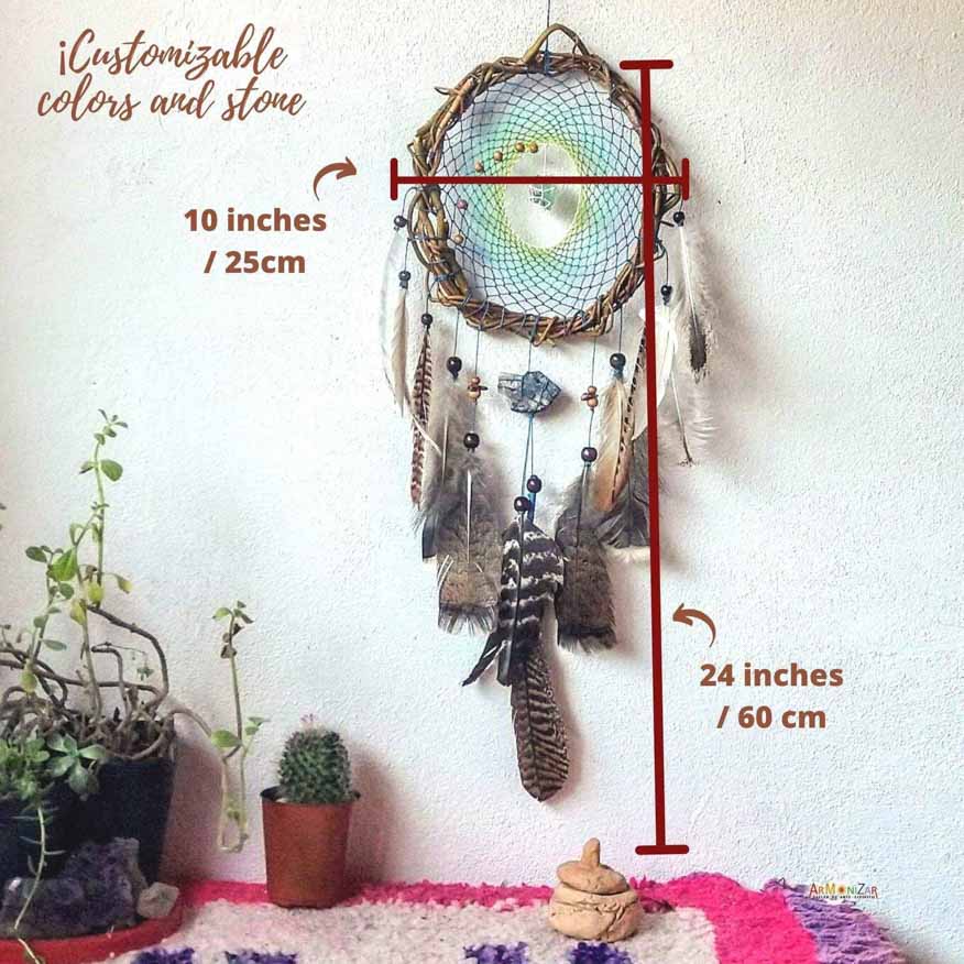 Authentic energy crystals dream catcher 3 sizes bedroom decor boho ArMoniZar