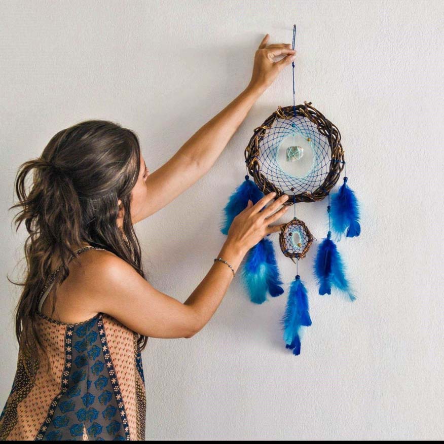 Boho Home Decor, Blue Dream Catcher ArMoniZar