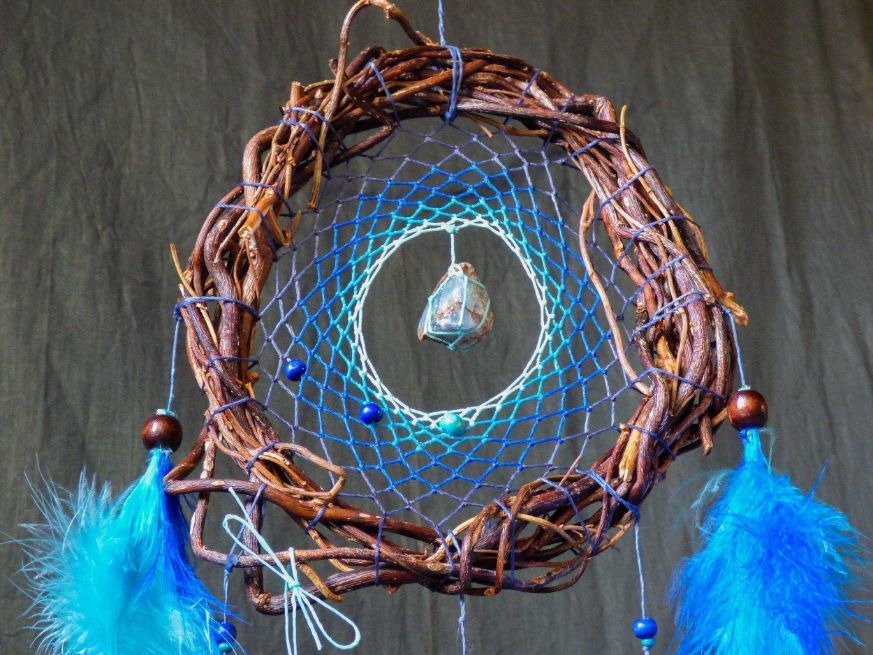 Boho Home Decor, Blue Dream Catcher ArMoniZar