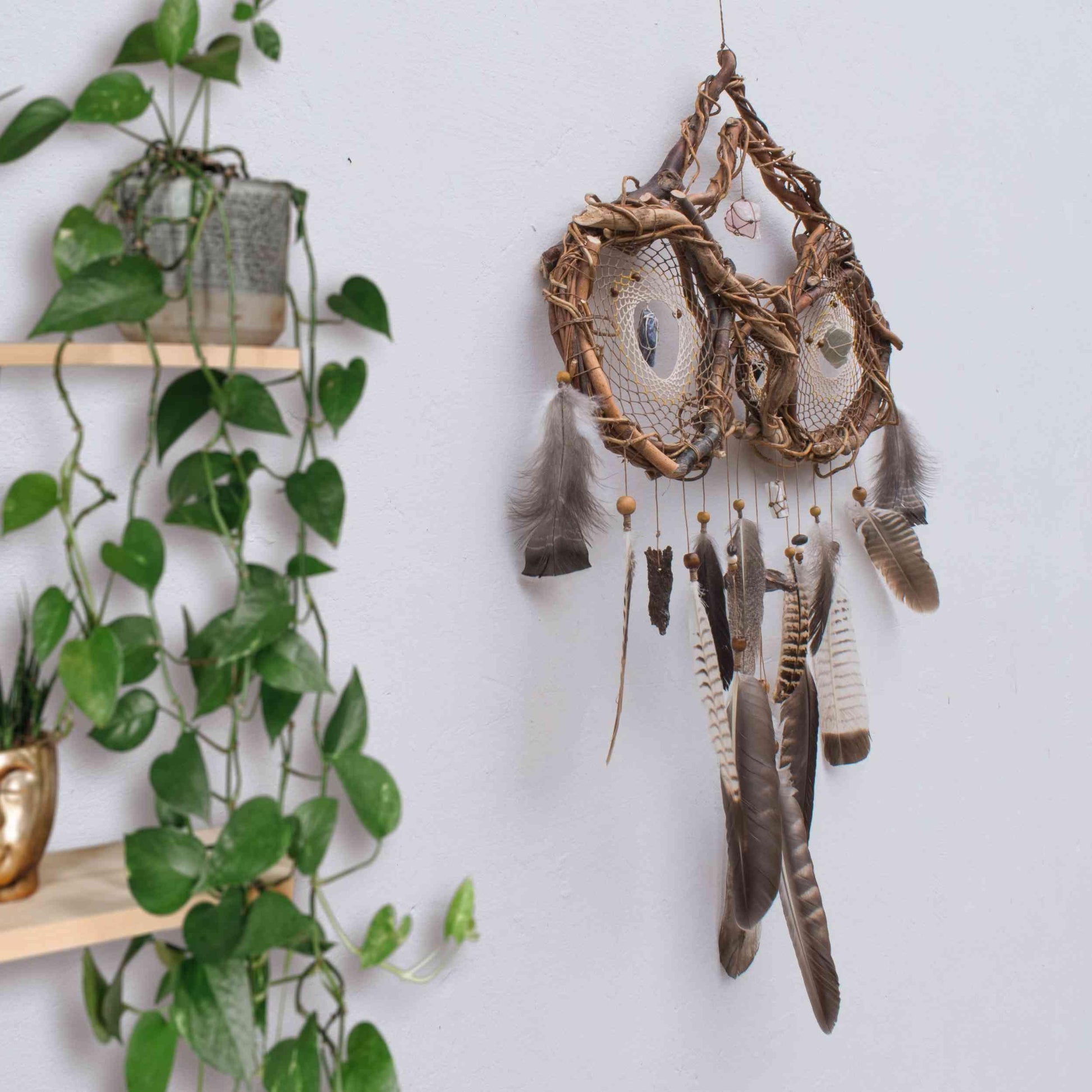 Brown Mustard Dreamcatcher natural art ArMoniZar