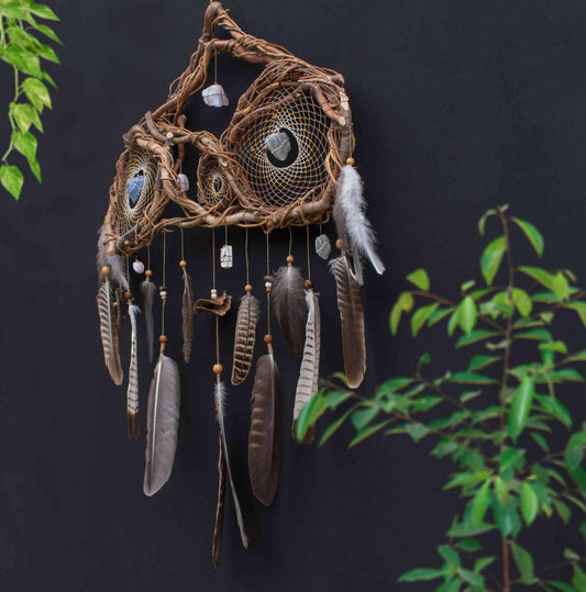 Brown Mustard Dreamcatcher natural art ArMoniZar