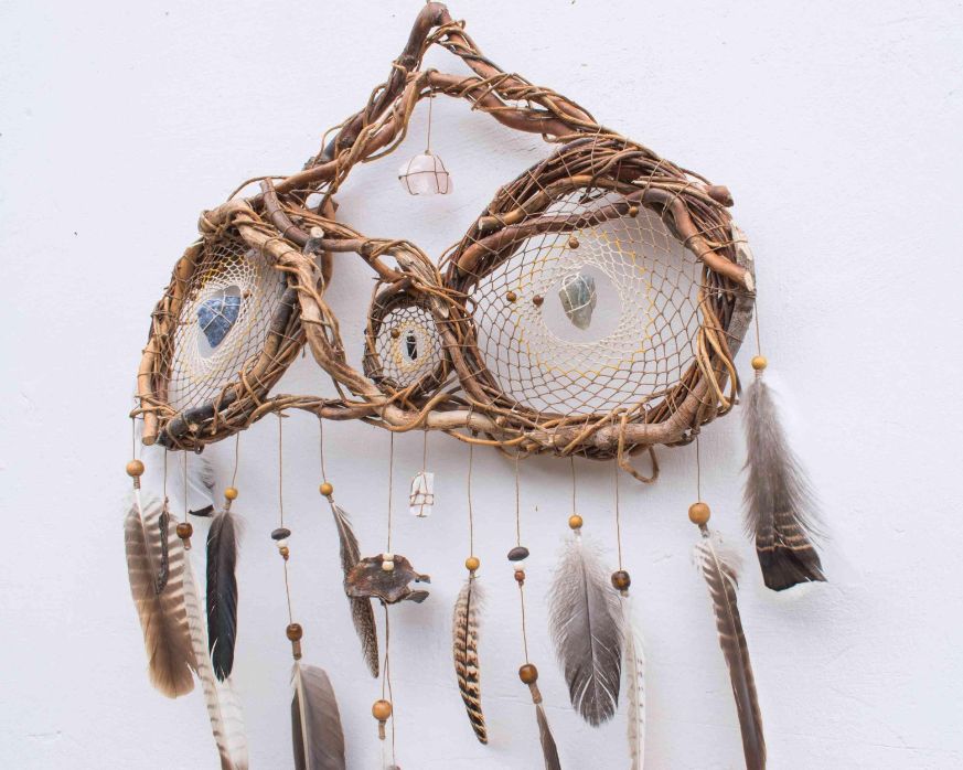 Brown Mustard Dreamcatcher natural art ArMoniZar