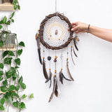 Attrape-rêves en cristal blanc, attrape-rêves spirituel, décoration murale en macramé chamanique, pierre puissante, bénédiction de la maison, attrape-cercle sacré