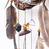 Spiritual Protection Set: 15 Healing Stones Set – 5 Crystal Dreamcatchers with Branch Option, Rustic Decor, Natural Gift for Shaman, Witch Vibes, Spiritual Protection