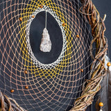 Boho Dreamcatcher for Protection with Large Feathers, Healing Crystals