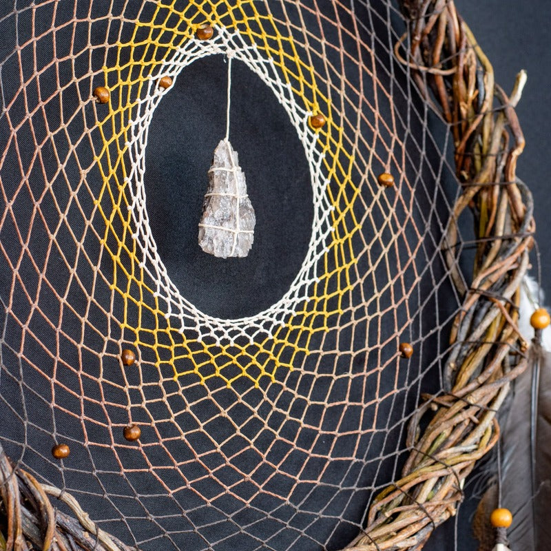 Custom Dreamcatcher Set of 5 – Wall Hanging Shamanic Art with Peacock Feathers, Gemstone Choice, Native American Inspired Decor