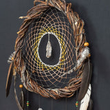 47" Wide Dreamcatcher Set – 5-Piece Boho Wall Hanging with Quartz Crystal, Custom Colors, Ideal Above Bed Spiritual Decor