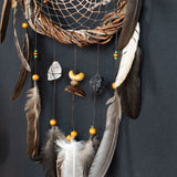 47" Wide Dreamcatcher Set – 5-Piece Boho Wall Hanging with Quartz Crystal, Custom Colors, Ideal Above Bed Spiritual Decor