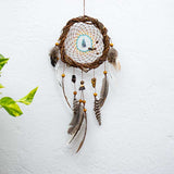 Dreamcatcher with super strong protection gemstones • 6 inch door hanging in earthy tones & turquoise • coastal style with 5 color options