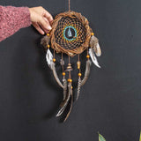 Dreamcatcher with super strong protection gemstones • 6 inch door hanging in earthy tones & turquoise • coastal style with 5 color options