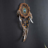 Dreamcatcher with super strong protection gemstones • 6 inch door hanging in earthy tones & turquoise • coastal style with 5 color options