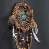 Dreamcatcher with super strong protection gemstones • 6 inch door hanging in earthy tones & turquoise • coastal style with 5 color options