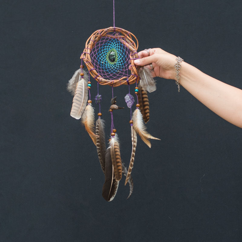 High-Quality Dreamcatcher: Authentic Natural Materials, 3 Healing Semi-Precious Stones, and Real Willow for Energetic Vibes - ArMoniZar