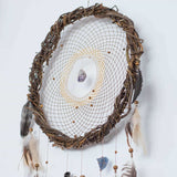 Dreamcatcher, Dream catchers boho decor, Crystals bedroom decor, Large dream catchers with crystals and rustic natural wilow, Bohemian gifts