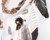 Handcrafted Traditional Native Style Dreamcatcher Set with Custom Healing Crystal