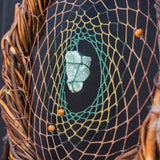 Atrapasueños de cristal blanco, atrapasueños espiritual, decoración de pared chamánica de macramé, piedra poderosa, bendición del hogar, atrapasueños de círculo sagrado.