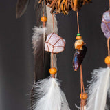 Atrapasueños de cristal blanco, atrapasueños espiritual, decoración de pared chamánica de macramé, piedra poderosa, bendición del hogar, atrapasueños de círculo sagrado.