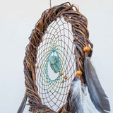 Atrapasueños de cristal blanco, atrapasueños espiritual, decoración de pared chamánica de macramé, piedra poderosa, bendición del hogar, atrapasueños de círculo sagrado.