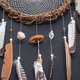 Handmade White & Bone Dream Catcher with Amethyst, Crystal Quartz and White Quartz, Calming Wall Art, Unique Holiday Spiritual Gift