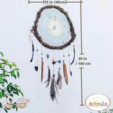 Dreamcatcher Blue-Green with Raw Anxiety Gemstones - Ideal for Armchairs
