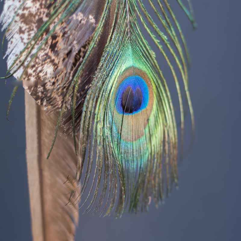 Dreamcatcher Blue-Green with Raw Anxiety Gemstones - Ideal for Armchairs