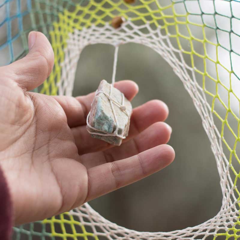 Dreamcatcher Blue-Green with Raw Anxiety Gemstones - Ideal for Armchairs