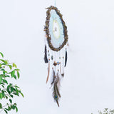 Dreamcatcher Blue-Green with Raw Anxiety Gemstones - Ideal for Armchairs