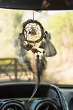 Boho Car Charm Dreamcatcher with Tiger’s Eye & Citrine – Spiritual Protection, Positive Energy and  Handmade Amulet for Travel Safety