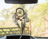 Boho Car Charm Dreamcatcher with Tiger’s Eye & Citrine – Spiritual Protection, Positive Energy and  Handmade Amulet for Travel Safety