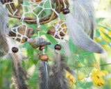 Boho Car Charm Dreamcatcher with Tiger’s Eye & Citrine – Spiritual Protection, Positive Energy and  Handmade Amulet for Travel Safety