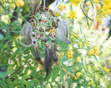 Boho Car Charm Dreamcatcher with Tiger’s Eye & Citrine – Spiritual Protection, Positive Energy and  Handmade Amulet for Travel Safety