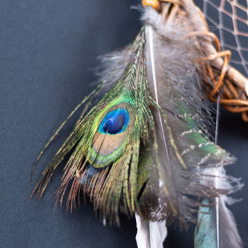 Healing Art Dream Catcher with gemstones, Wards off Negativity