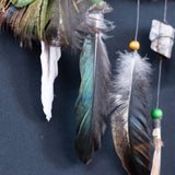 Exclusive 3D Dreamcatcher with Wood Structure, Semi-Precious Stones, Unique Feathers, and Handcrafted Adornments for Energy Cleansing