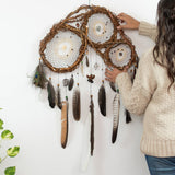 Handmade Willow Wood Dreamcatcher with Semiprecious Stones for Protection