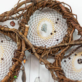 Handmade Willow Wood Dreamcatcher with Semiprecious Stones for Protection