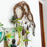 Handmade Willow Wood Dreamcatcher with Semiprecious Stones for Protection