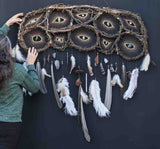 Atrapasueños gigante de 43 pulgadas de ancho ideal para el cabecero de la cama de matrimonio