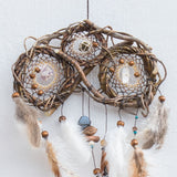 Handcrafted Traditional Native Style Dreamcatcher Set with Custom Healing Crystal