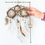 Handcrafted Traditional Native Style Dreamcatcher Set with Custom Healing Crystal