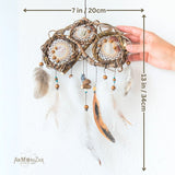 Shaman stone Dreamcatcher with beautiful and interesting feathers, Personalized colored, Crystal Healing and clearing, Kid sleep protection