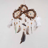 Traditional Dreamcatcher with Healing Crystals – Shaman Art, 7 Chakra Wall Hanging, Selenite Wreath for Protection & Positive Energy