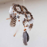 Crystal Dreamcatcher Healing  – Small Shaman Art, 7 Chakra Wall Hanging, Selenite Wreath for Protection & Positive Energy