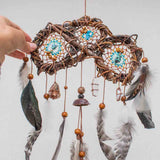 Crystal Dreamcatcher Healing  – Small Shaman Art, 7 Chakra Wall Hanging, Selenite Wreath for Protection & Positive Energy
