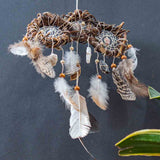 Crystal Dreamcatcher Healing  – Small Shaman Art, 7 Chakra Wall Hanging, Selenite Wreath for Protection & Positive Energy