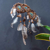 Crystal Dreamcatcher Healing  – Small Shaman Art, 7 Chakra Wall Hanging, Selenite Wreath for Protection & Positive Energy