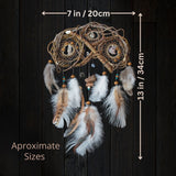 Traditional Dreamcatcher with Healing Crystals – Shaman Art, 7 Chakra Wall Hanging, Selenite Wreath for Protection & Positive Energy