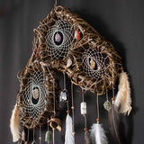 Healing Art Dream Catcher with gemstones, Wards off Negativity