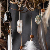 Healing Art Dream Catcher with gemstones, Wards off Negativity