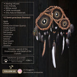 Healing Art Dream Catcher with gemstones, Wards off Negativity