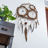 Atrapasueños de sauce adornado con cristales: un colgante de pared artesanal para la serenidad, el equilibrio energético y un sueño reparador.